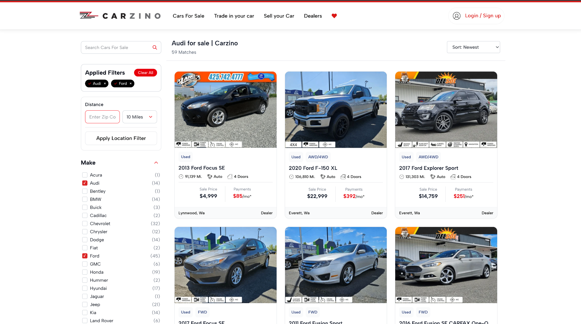 Advanced Vehicle Filtering